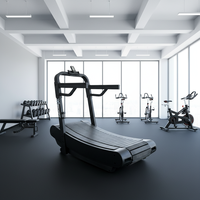 Tapis de course manuel incurvé non motorisé en fer, équipement de fitness pour test de fréquence cardiaque, option sans fil