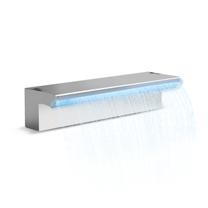 Cascade murale en acier inoxydable 304 avec LED RGB, <span class=keywords><strong>lame</strong></span> de cascade, <span class=keywords><strong>d</strong></span>éversoir, hauteur de 150 <span class=keywords><strong>cm</strong></span>, descente <span class=keywords><strong>d</strong></span>'<span class=keywords><strong>eau</strong></span> à distance pour piscines et jardins - Product Image 5