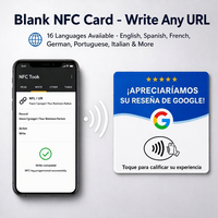 Carte NFC vierge pour avis Google, réinscriptible 100 000 fois, en acrylique personnalisé, pour avis 5 étoiles (version espagnole)