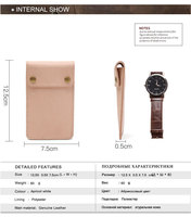 Montre unique en cuir véritable avec logo personnalisé étui de voyage pour montre pochette pour hommes sac de montre en cuir véritable végétalien antique