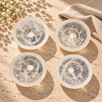Bol en cristal blanc rond, plat décoratif en forme de gemme pour bagues, bibelots, décoration intérieure et présentation sur étagère