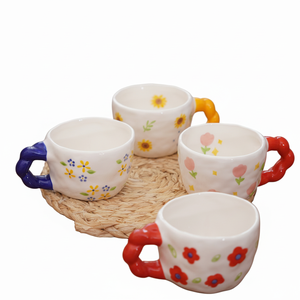 Mug à Latte en Céramique Peint à la Main Style Dessin Animé Luxe Écologique Passe au Lave-Vaisselle Logo Personnalisé Emballage Boîte Couleur Entreprise - Product Image 1