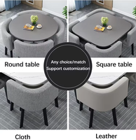 Vente en gros d'ensemble de meubles de restaurant nordique table à manger ronde simple pour 6