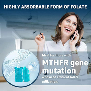 HOT L-Methylfolat 15mg & Methyl-B12 Gummibärchen Methylierte B1, B2, B6 Multivitamine 5-MTHF Gummis Unterstützt MTHFR-Gene und Kognition - Product Image 5