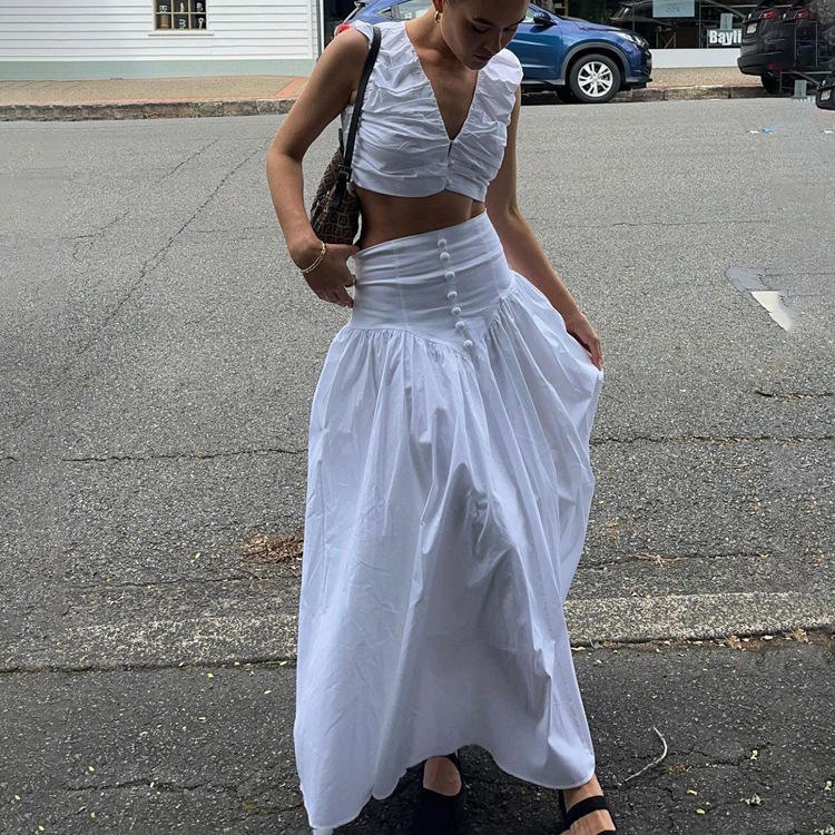 Two Piece White Skirt Set Buy FOREVER 21 Women White Printed