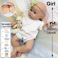 Poupée Bébé Reborn Fille en Silicone Ultra Doux et Réaliste de 45 CM, Articulations Souples Peintes, Aspect Réaliste, Collections Artistiques Passionnantes
