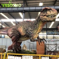 Dinosaures en silicone personnalisés faits à la main, modèle réaliste d'Allosaurus de 5 m, animatronique, pour parc d'aventure intérieur/extérieur, maison