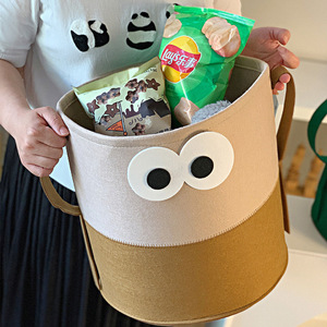 Round Cloth Storage <b>Basket</b> With Handles Large Capacity Foldable Clothing Organizer For <b>Wardrobe</b> Neatening - Product Image 2