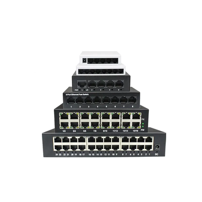 SY89 مفتاح ايثرنت السريع 8-port 10/100/1000Mbps LAN Hub صغير للكمبيوتر المكتبي مفتاح شبكة مع غلاف بلاستيكي