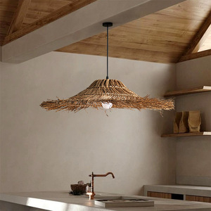 Wabi Sabi Style Pendant <b>Light</b> 50 60 70 80 Cm Diameter Round Led E27 Bulb For Living Room <b>Dining</b> Tea Room Zen Decor - Product Image 3