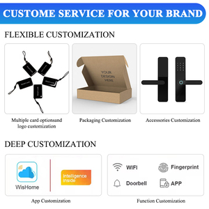 Cerradura serrure intelligente sinh trắc học kết hợp kỹ thuật số vân tay mật khẩu tuya wifi thông minh khóa cửa cho cửa gỗ - Product Image 6