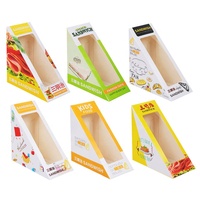 Vente en gros Boîte à sandwich emballage sandwich en papier kraft avec fenêtre emballage de pain petit déjeuner pain dessert