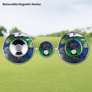 Marcador Magnético Creativo para Pelotas de Golf, Artesanía en Metal Esmaltado con Marcador Central Desmontable de 25 mm para Recuerdos de Club - Product Image 3