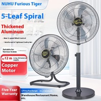 Grand Ventilateur de Sol Professionnel à Quatre Vitesses, Tête Oscillante, Commande Mécanique, Vertical, Durable, en Plastique