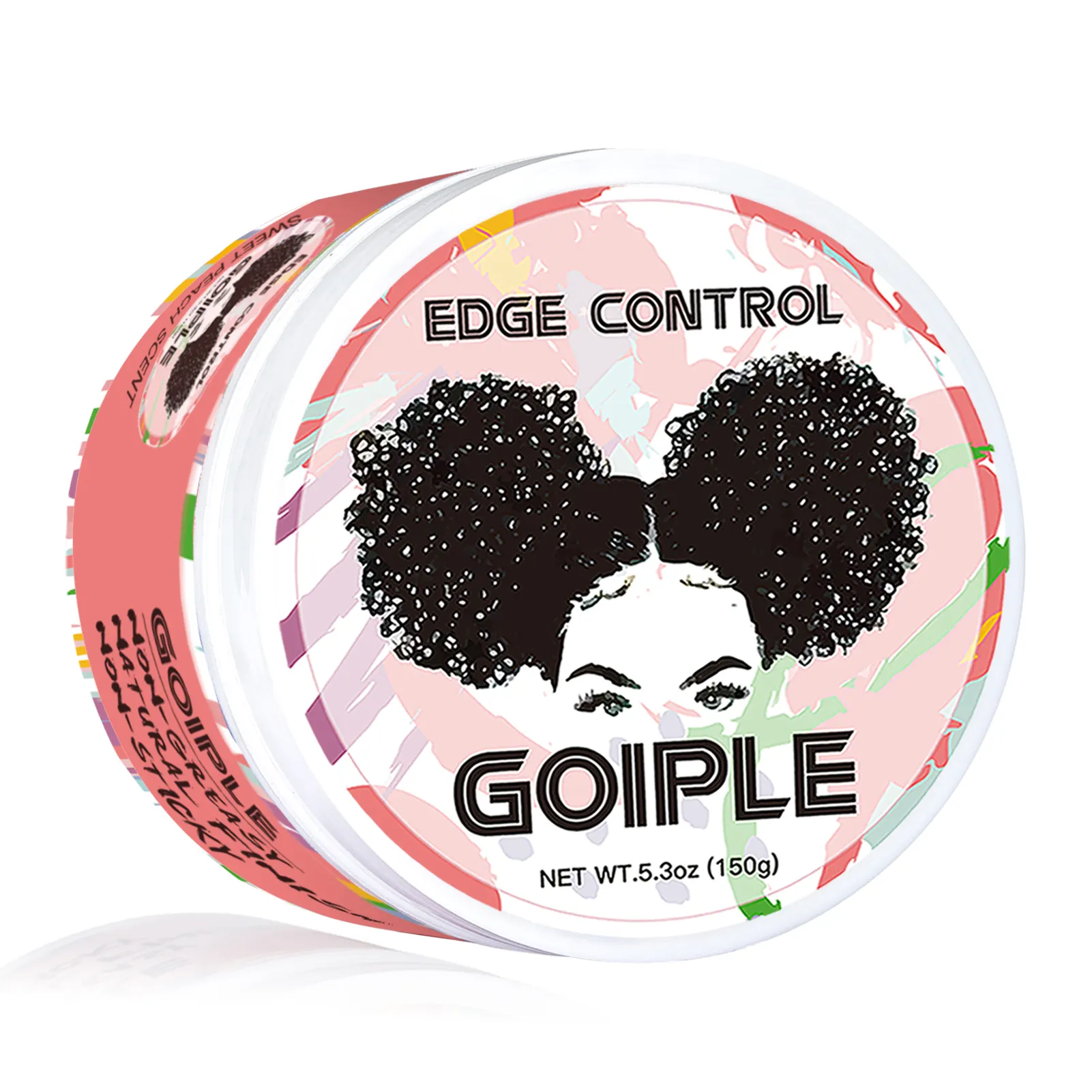 Custom Logo 150G Peach Smell Edge Cream Gel For 4C Hair Private Label Long-lasting Hold Anti Frizz Hair Styling Wax Edge Control