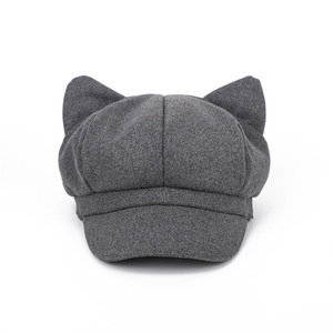 Gorro Newsboy con Orejas de Gato, Gorras de Papelero, Gorros Cálidos de Taxista, Gorros de Pintor Estilo Gatsby, Gorra Octogonal Vintage de Lana para Mujer - Product Image 6