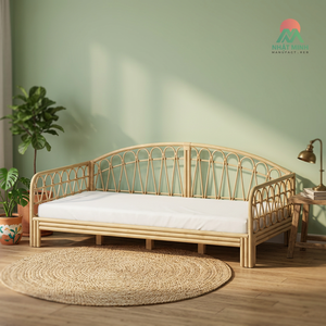 Cama de ratán natural para niños. Muebles para el hogar seguros y resistentes. - Product Image 4