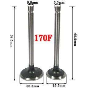 Groupe électrogène diesel 170F-173-186F-190F-192F : Paire d'accessoires soupapes d'admission et d'échappement et tiges de soupape - Product Image 1