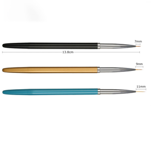 Lot de 3 stylos de peinture pour nail art, manche métallique, poils en nylon ultra-fins, pour liner, motifs floraux, lignes et dessins, outil de manucure - Product Image 5