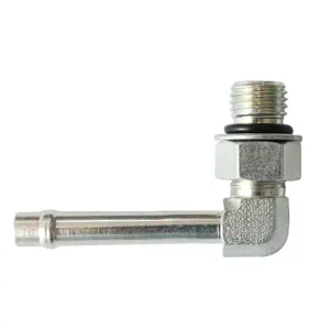 Conector hidráulico de aço carbono de alta qualidade, mangueira de encaixe hidráulica, macho, anel de vedação, cotovelo, conector de 90 graus, adaptador hidráulico