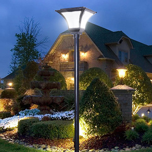 Lampadaire de jardin extérieur en fer avec abat-jour en verre LED, lumière blanc chaud doux 2700K, IP66, non-démontable, AC 220V, capteur de mouvement, alimenté par énergie solaire - Product Image 6