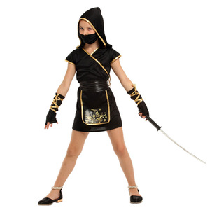 Costume de scène pour filles, Halloween, carnaval, noir et or, ensemble de nuit <span class=keywords><strong>Ninja</strong></span> <span class=keywords><strong>Assassin</strong></span>, ODM - Product Image 1