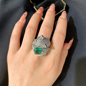 Vintage French Fox Open <b>Ring</b> Paved Zircon Animal <b>Statement</b> <b>Ring</b> For Women European American Fashion Jewelry - Product Image 4