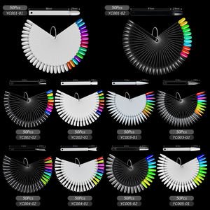 50 Uds. Palos de muestras de <span class=keywords><strong>uñas</strong></span> con forma de abanico Natural transparente estilo de <span class=keywords><strong>diseño</strong></span> puntas falsas cuadradas para práctica de esmalte de <span class=keywords><strong>uñas</strong></span> proveedor de <span class=keywords><strong>uñas</strong></span> - Product Image 2