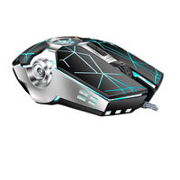 Souris de jeu filaire USB K-snake Q7 RGB illuminée 4000 DPI avec câble de 1,5 m, 7 boutons, 7 couleurs lumineuses pour ordinateur de bureau