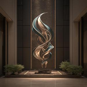 Hotel Villa Buitenzwembad Fontein Landschapssculptuur Waterlandschap RVS Metalen Sculptuur - Product Image 6