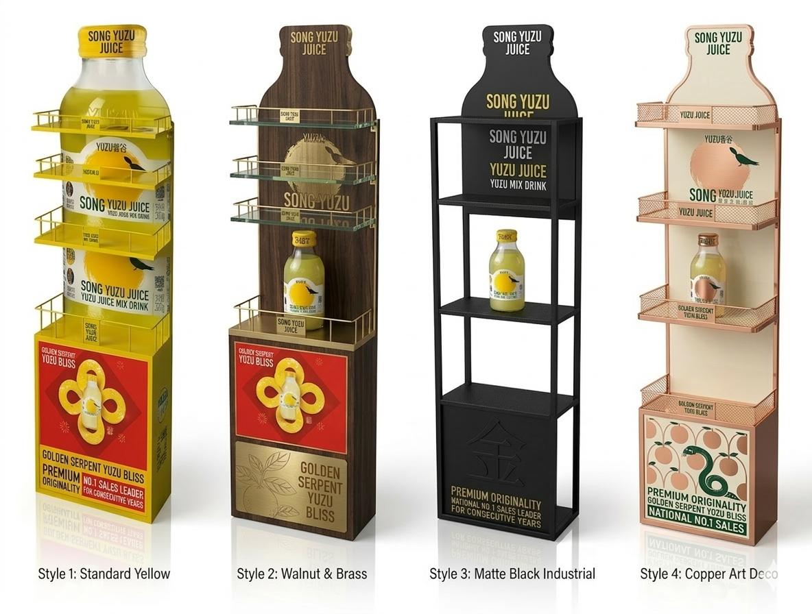 Apache Custom Light Duty PVC Floorstanding Beverage Display Rack for Supermarket Juice Promotions Liquor Stores Convenience — view 4