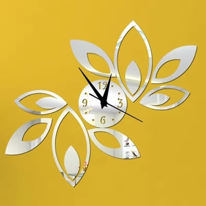 <strong>DIY</strong> Acrylic Mirror Wall <strong>Clock</strong> Flower Floral Needle Quartz <strong>Clock</strong> for Room Wall Decor Mirror Sticker Home Decor - Product Image 4