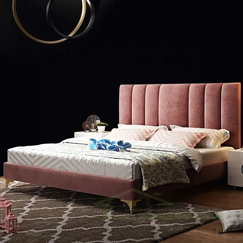 Dijual Furnitur Kamar Tidur Modern Pabrikan Tiongkok Bingkai Tempat Tidur Ukuran King Perabot Rumah Set Perabotan Tempat Tidur Lembut Gaya Sederhana