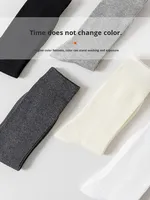 Chaussettes mi-mollet en coton respirant pour femme, grises, noires, tricotées, style JK amincissant, pour les journées scolaires