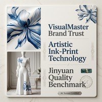 Conjunto de Dos Piezas para Mujer, Top Corto con Estampado Floral, Pantalones Anchos, Estilo Formal de Oficina, Elegante, Blanco y Azul, Artístico, de Lujo, Personalizado, Jinyuan