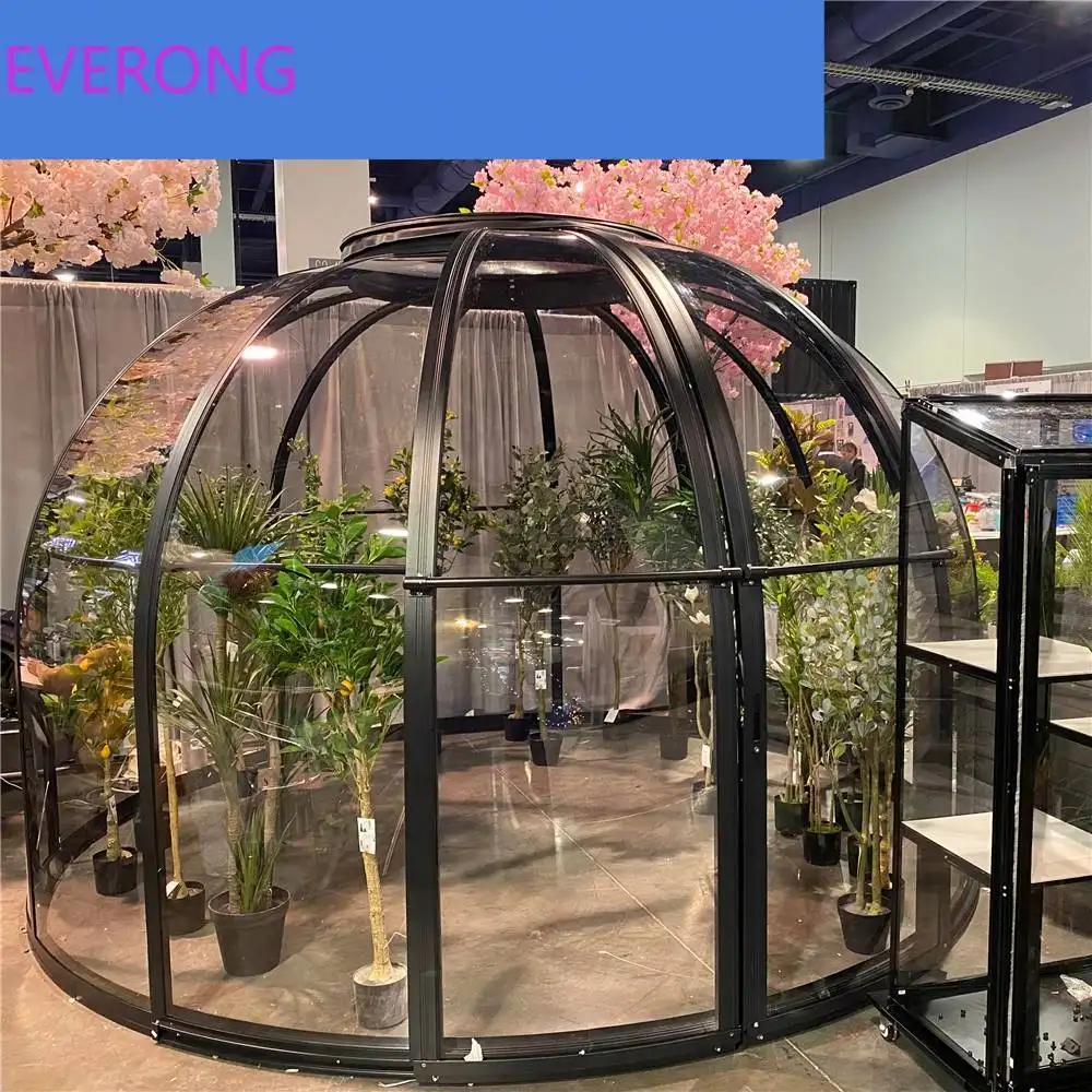 Customized Low dome glass house prefab dome style greenhouse Outdoor Modular Polycarbonate Sunroom Green House Tent for Event