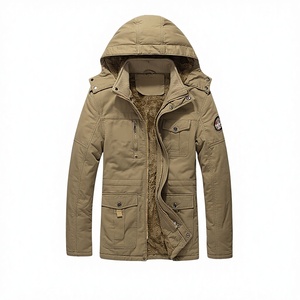 Nouvelle veste de travail décontractée pour homme, hiver 2025, en toile doublée polaire, avec fermeture éclair frontale, col montant, en polyester/coton épaissi - Product Image 3