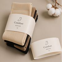 Manchon en papier biodégradable pour ensembles de chaussettes, durable, avec bande de fixation en papier, pour emballage de détail