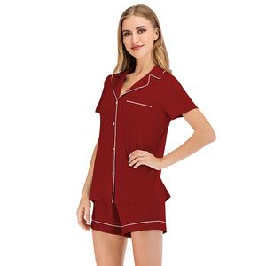 <span class=keywords><strong>Pigiama</strong></span> estivo a maniche corte da donna <span class=keywords><strong>pigiama</strong></span> con bordino di alta qualità con supporto personalizzato <span class=keywords><strong>bianco</strong></span> nero tinta unita <span class=keywords><strong>pigiama</strong></span> da donna - Product Image 6