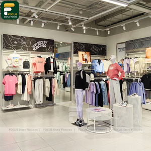 Stylish Clothing Shop Display Rack Apparel Counter Garment Cabinet Glass Fixture Store Furniture - Product Image 1