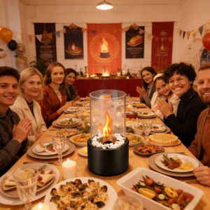 Chimenea Pequeña Independiente <span class=keywords><strong>de</strong></span> Sobremesa, Quemador <span class=keywords><strong>de</strong></span> <span class=keywords><strong>Etanol</strong></span> sin Humo, para Interiores y Exteriores, <span class=keywords><strong>de</strong></span> Concreto - Product Image 5