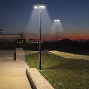 <span class=keywords><strong>Precio</strong></span> competitivo 4 módulos 150W decoración césped Parque antideslumbrante redondo UFO forma impermeable poste LED Solar jardín luz para puerta delantera - Product Image 5