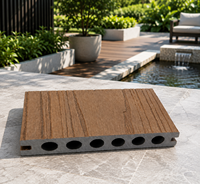 Revêtement de terrasse en WPC moderne, imperméable, à clipser, grain de bois profond, composite co-extrudé, pour extérieur, patio, cour