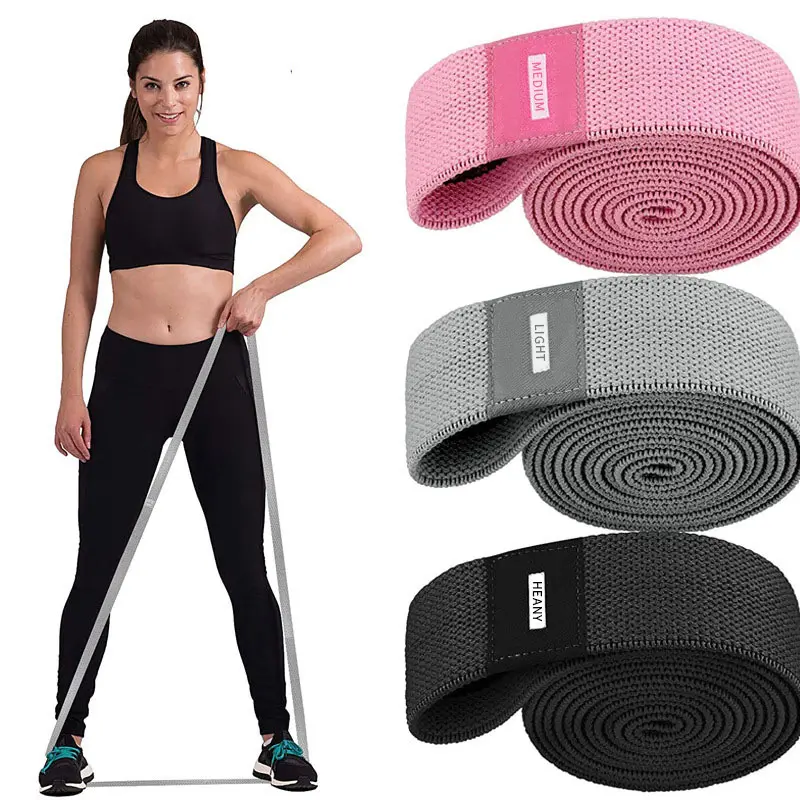 MOWIN Custom Logo Gym Exercise Loop Cotton Fabric Pull up Assist Long Resistance Bands Set Customized REACH Fitness & Yoga SML