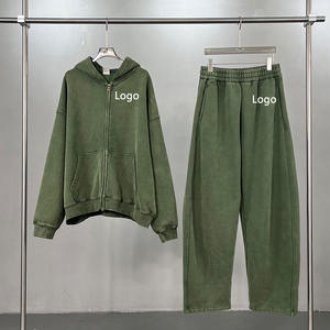 하이 퀄리티 스트리트웨어 의류 제조 업체 전체 집업 까마귀 고민 빈티지 까마귀 대량 공급 박시 헤비급 까마귀 - Product Image 2