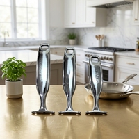 Poignée longue simple en acier inoxydable, anti-brûlure, écologique, design moderne et minimaliste, personnalisable selon échantillon, compatible four