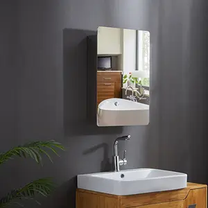 304 шкаф из нержавеющей стали, умывальник, шкаф для ванной комнаты с раздвижным зеркалом