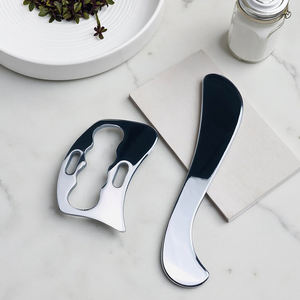 304 paslanmaz çelik büyük s-şekilli kas kazıyıcı vücut Gua Sha aracı yüz kazıma masaj kurulu için yüksek kalite Metal <span class=keywords><strong>Guasha</strong></span> - Product Image 2