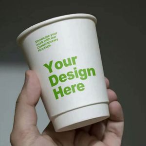 300GSM 12oz Double Wall Disposable Paper Cup Cardboard Paper Drinking Mug Hot Coffee Tasting Cup Food Containers 500PACK - Product Image 2