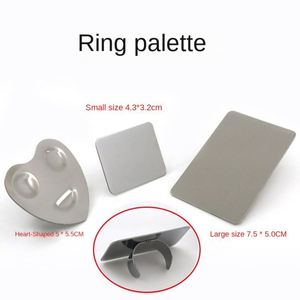 2 in 1 <b>Set</b> Salon Stainless Steel Makeup Nail Art Artist Color Cream Mixing Palette with Spatula - Product Image 4